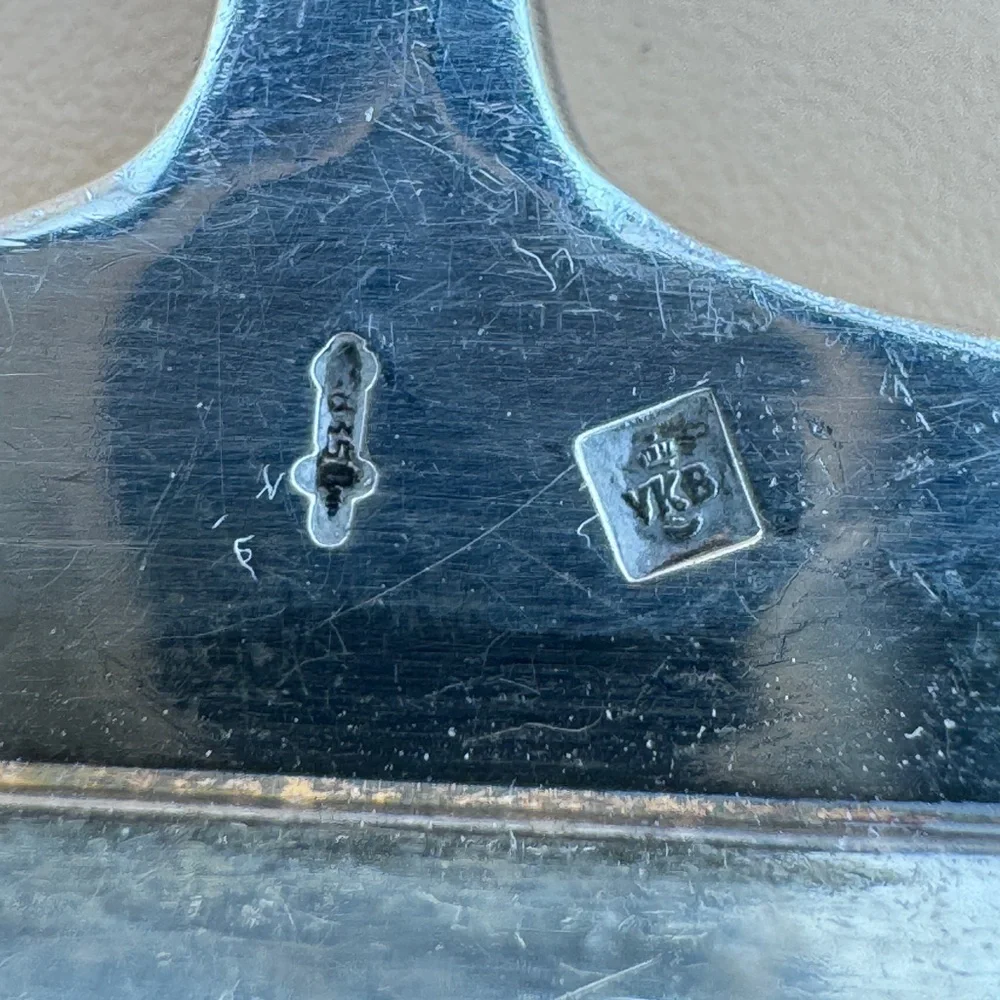 Vintage/Antique Silver Plated Baby Food Pusher with Monogram